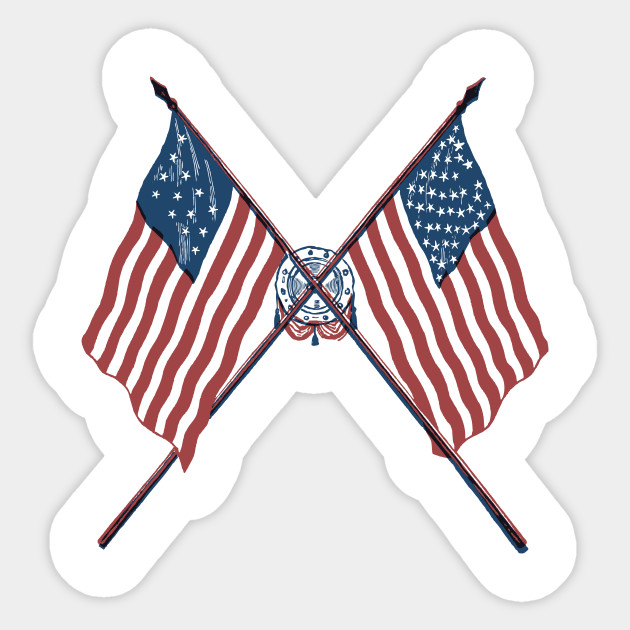 Crossed American Flags Clip Art